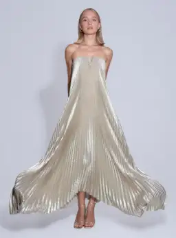 L'Idee Black Tie Gown Gold Shimmer Size 12 for rent on The Volte - image 6