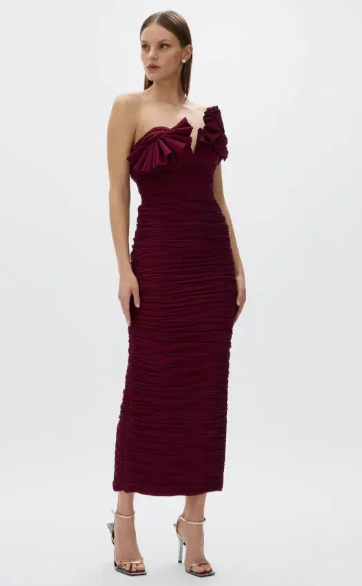 Rachel Gilbert Jensen Maxi Dress Merlot Size 8 for rent on The Volte - main image