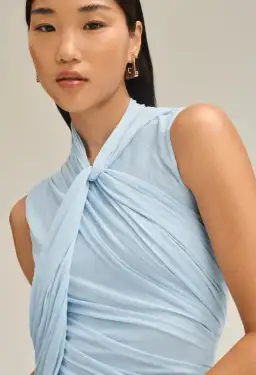 Scanlan Theodore Mesh Drape Top & Skirt Pale Blue Size 10 for rent on The Volte - image 3