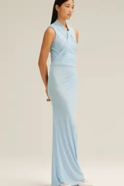 Scanlan Theodore Mesh Drape Top & Skirt Pale Blue Size 10 for rent on The Volte - image 1