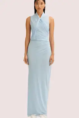 Scanlan Theodore Mesh Drape Top & Skirt Pale Blue Size 10 for rent on The Volte - image 0
