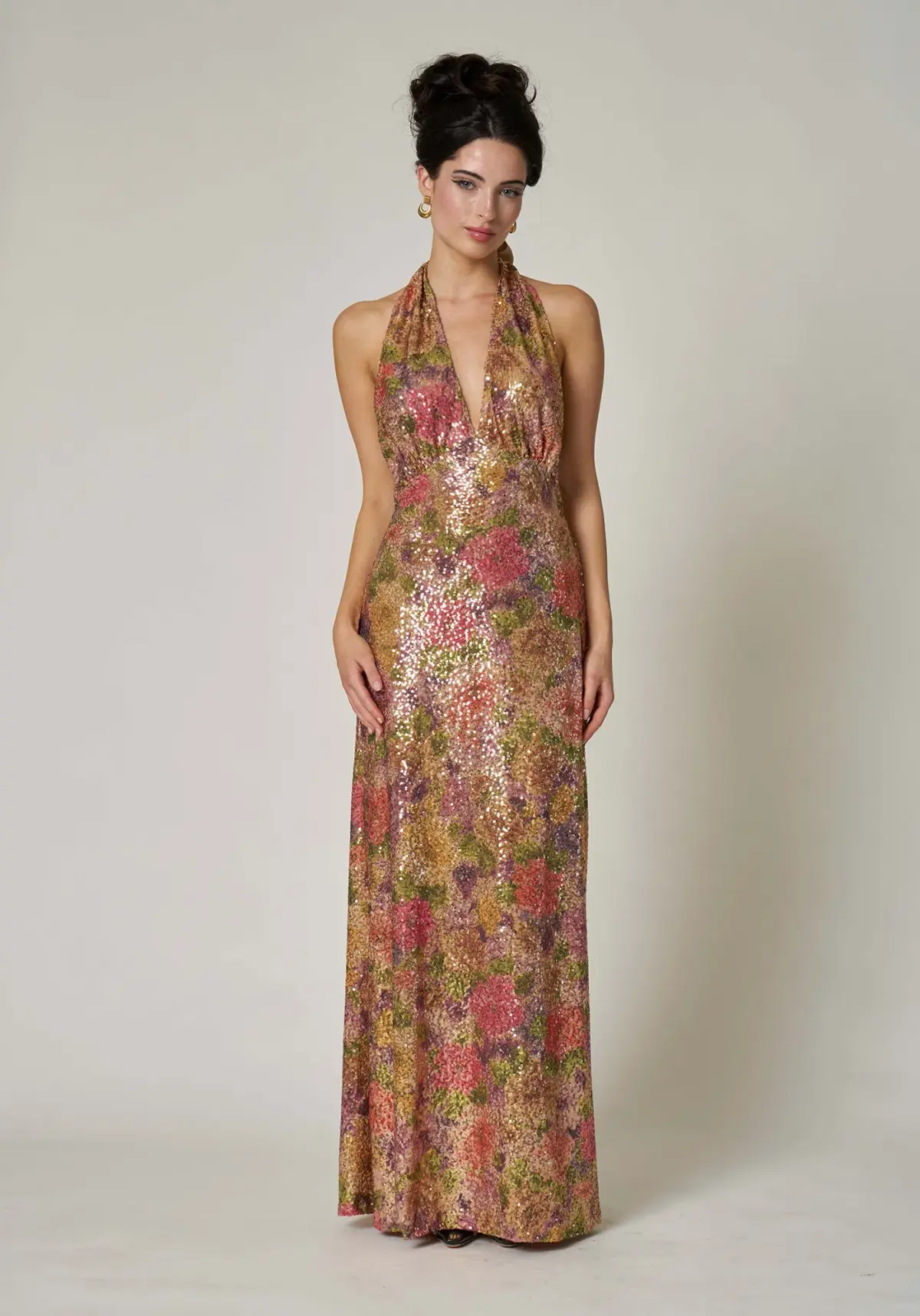Fait Par Foutch Liana Maxi Dress Fleur Print Sequin Size XS / AU 6 - Image 4