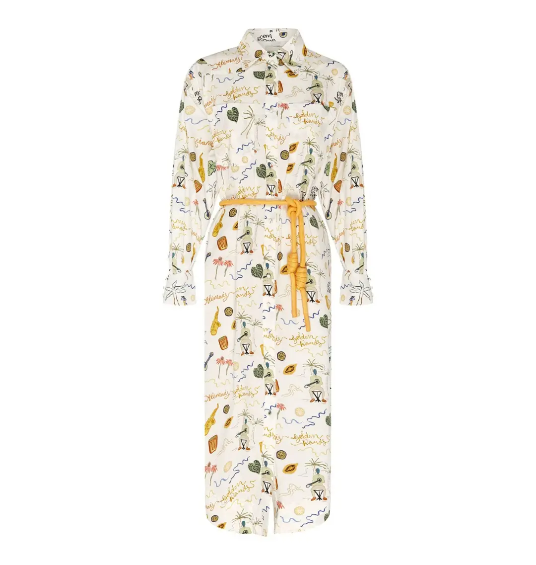 Alemais Golden Hands Shirt Dress Multi Size AU 8 for rent on The Volte - main image