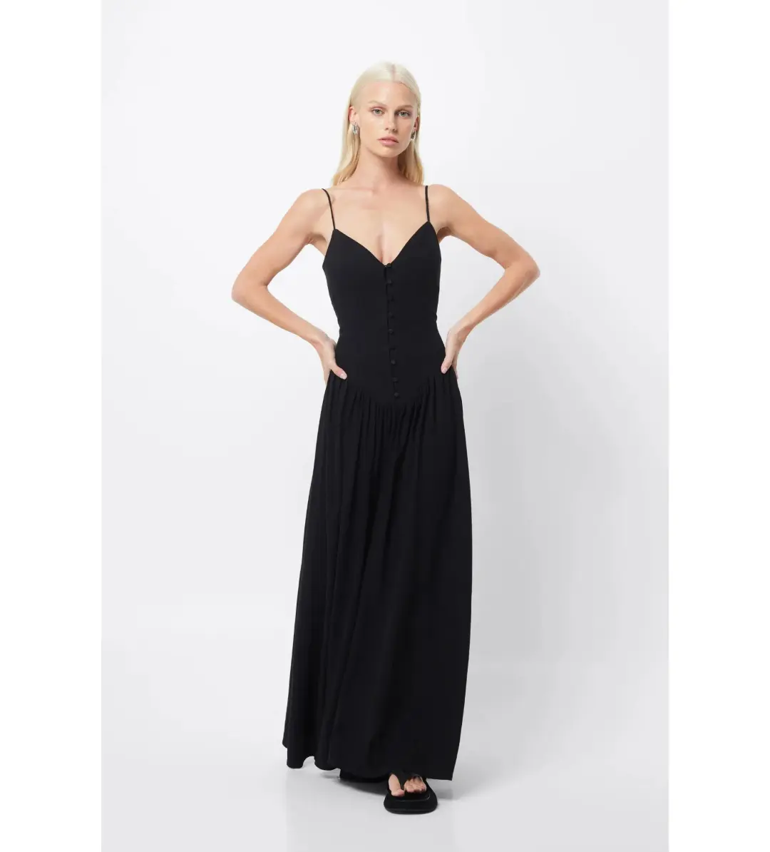Mossman Common Ground Maxi Dress Black Size AU 12 for rent on The Volte - main image