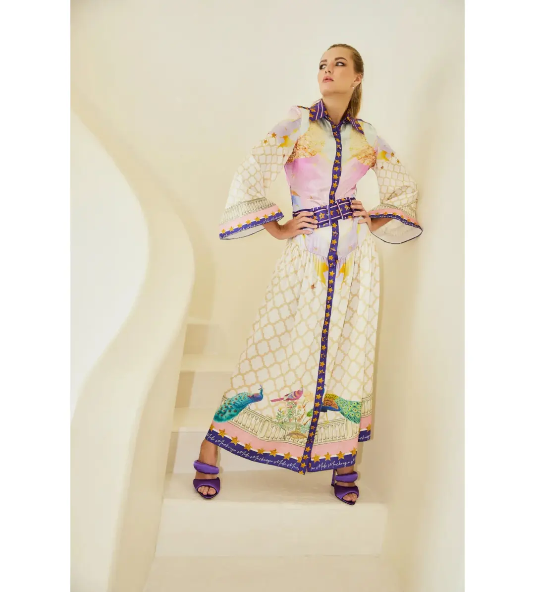 Mackenzie Mode Moonlight Silk Maxi Dress Print Size AU 16 for rent on The Volte - main image