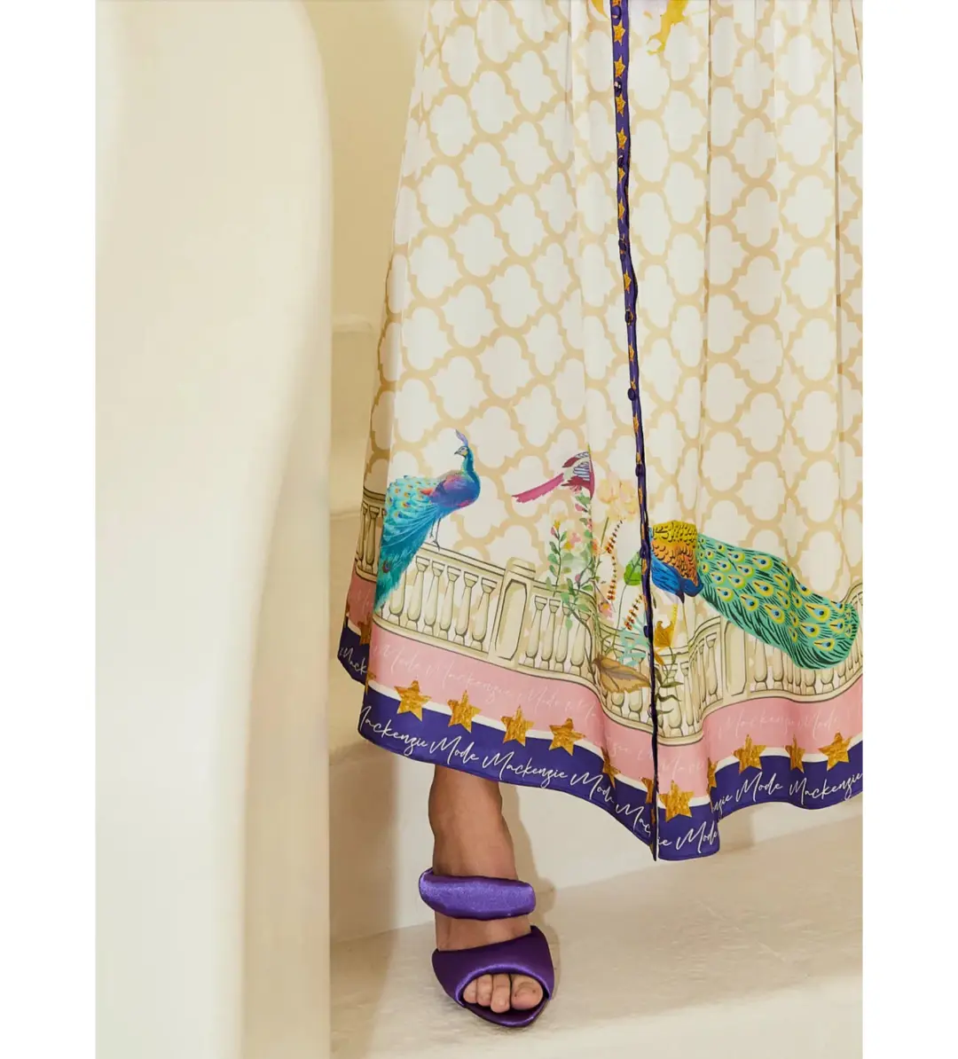 Mackenzie Mode Moonlight Silk Maxi Dress Print Size AU 16 for rent on The Volte - main image