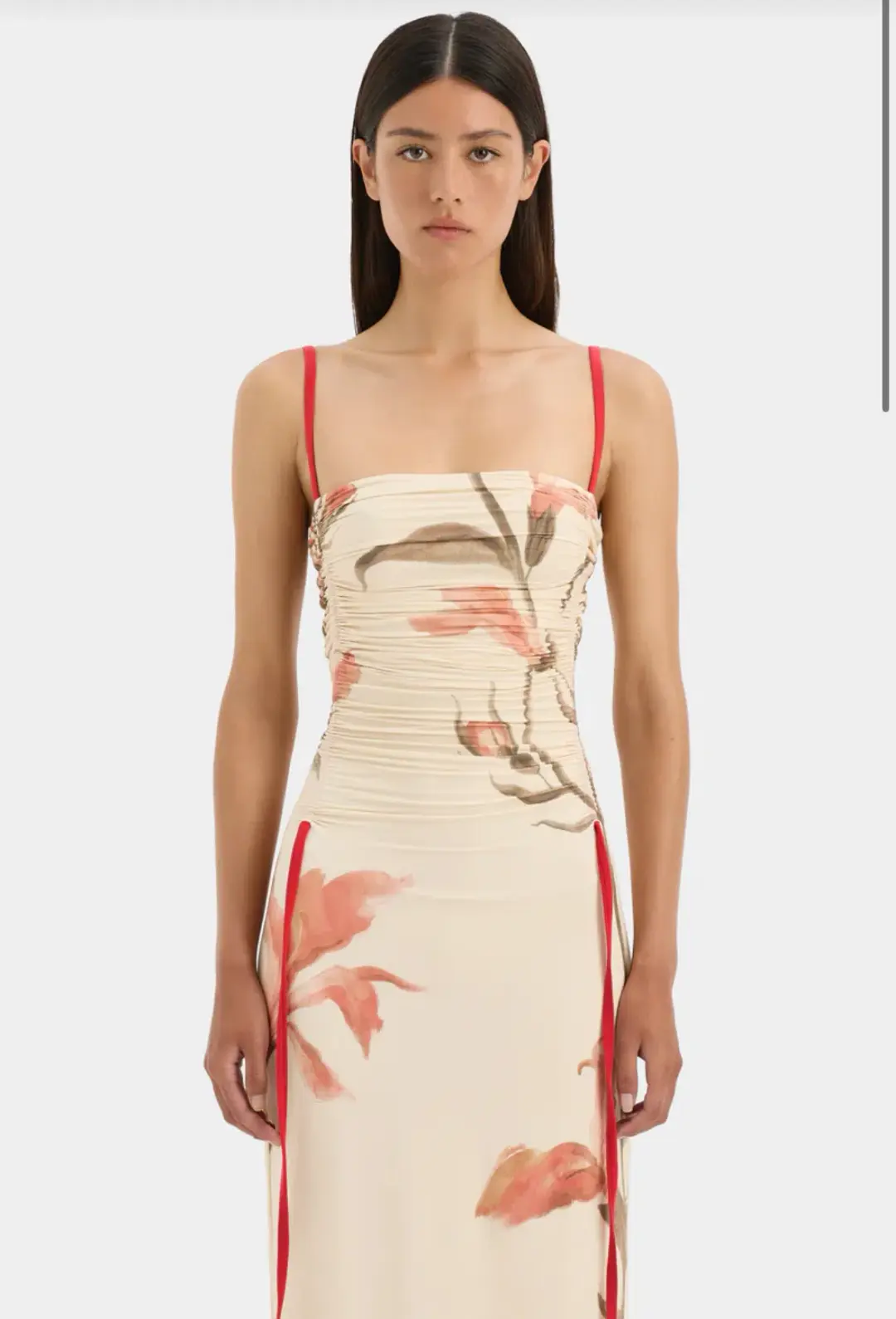 Sir The Label Hana Ruched Midi Dress Size AU 6 for rent on The Volte - main image