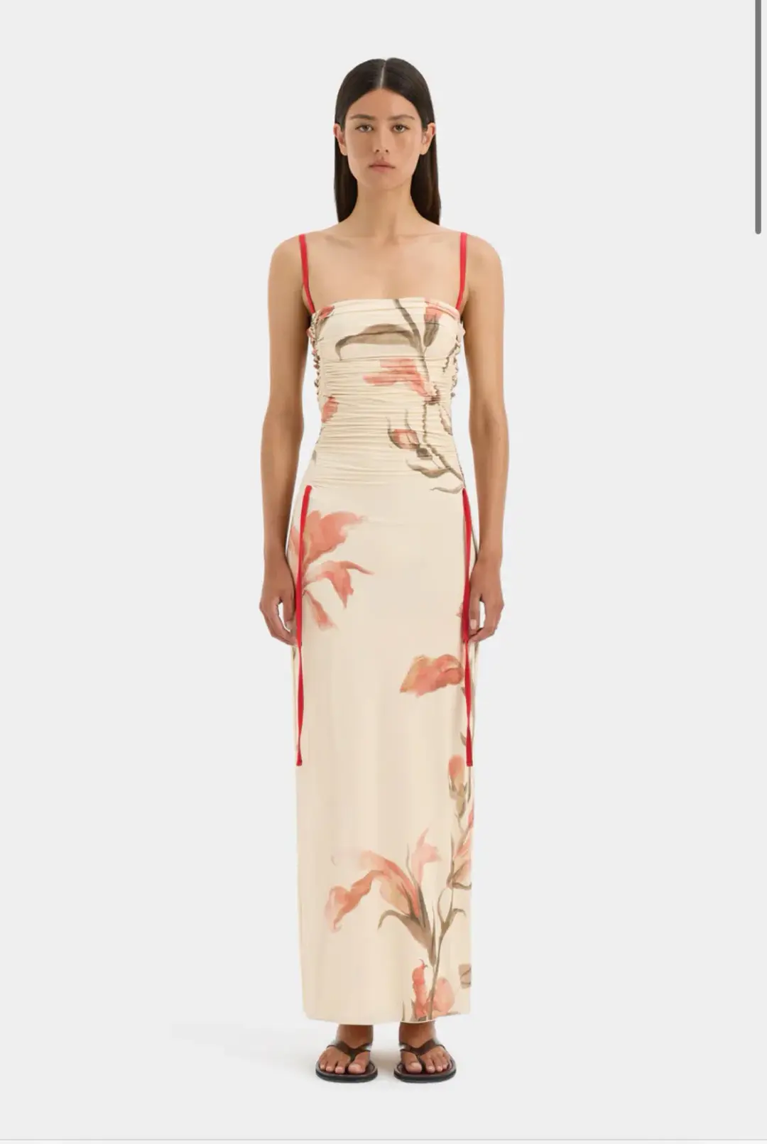 Sir The Label Hana Ruched Midi Dress Size AU 6 for rent on The Volte - main image