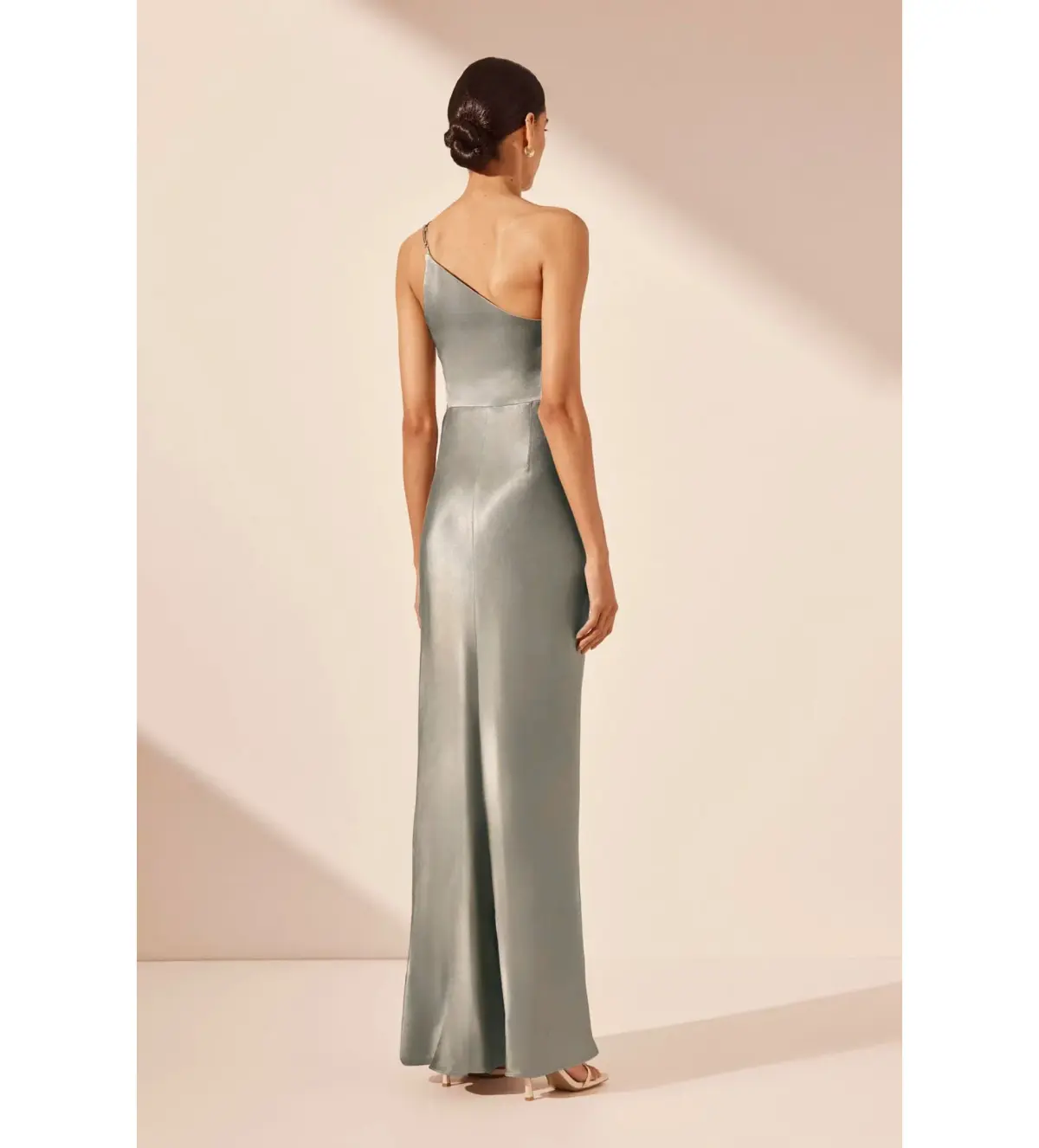 Shona Joy La Lune Gathered Maxi Dress in Sage Size 14 - Image 4