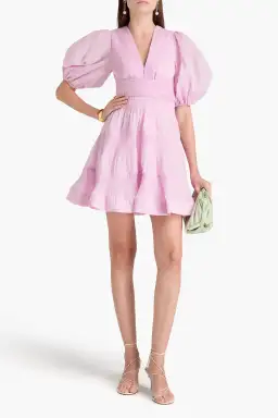 Zimmermann Pleated Mini Dress Pink Size 2 / AU 12 for rent on The Volte - image 3
