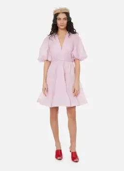 Zimmermann Pleated Mini Dress Pink Size 2 / AU 12 for rent on The Volte - image 1