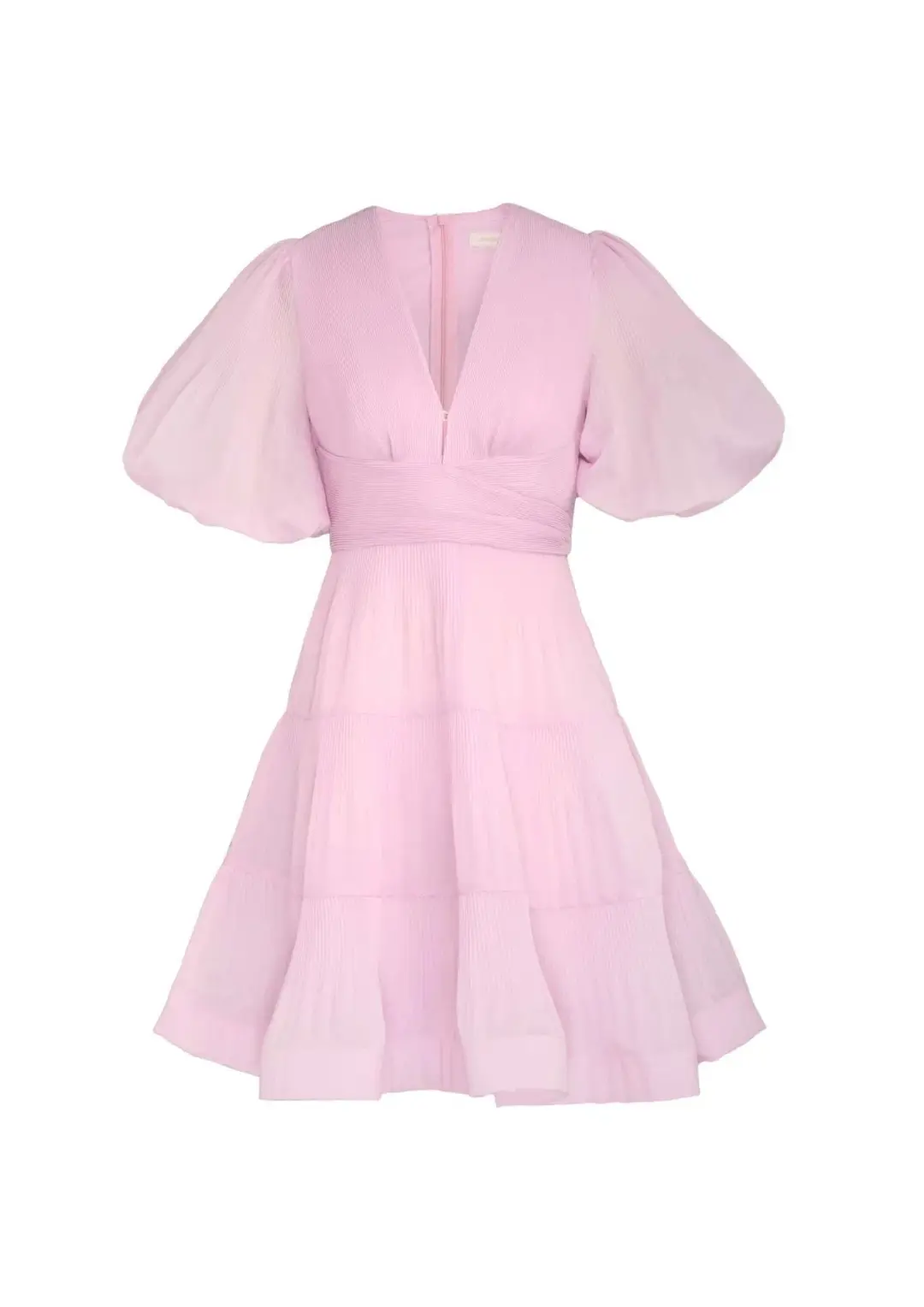 Zimmermann Pleated Mini Dress Pink Size 2 / AU 12 for rent on The Volte - main image