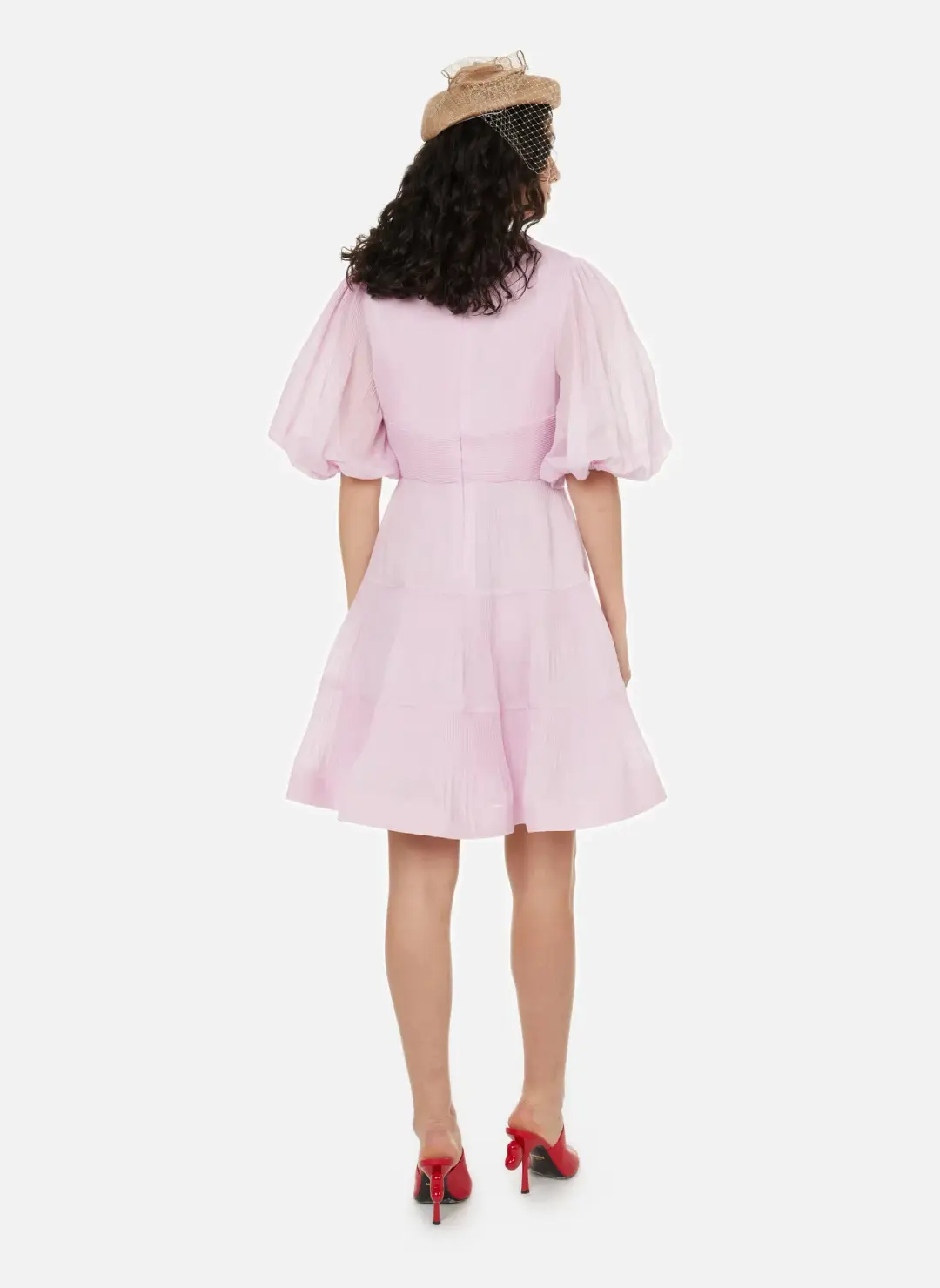 Zimmermann Pleated Mini Dress Pink Size 2 / AU 12 for rent on The Volte - main image