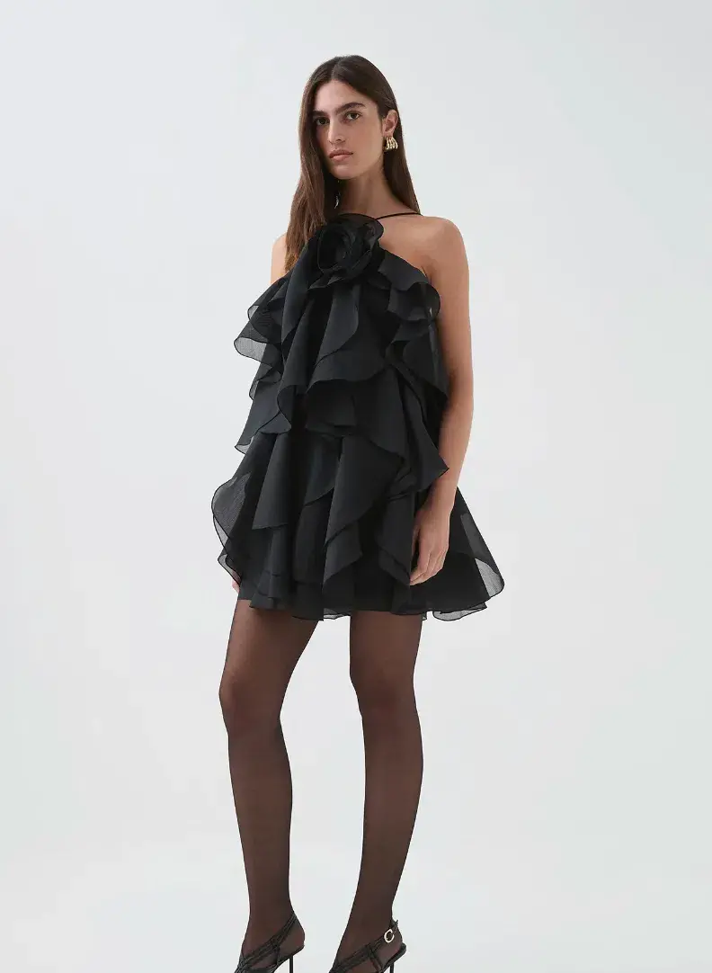 Aje Pandorea Mini Dress Black Size 8 for rent on The Volte - main image