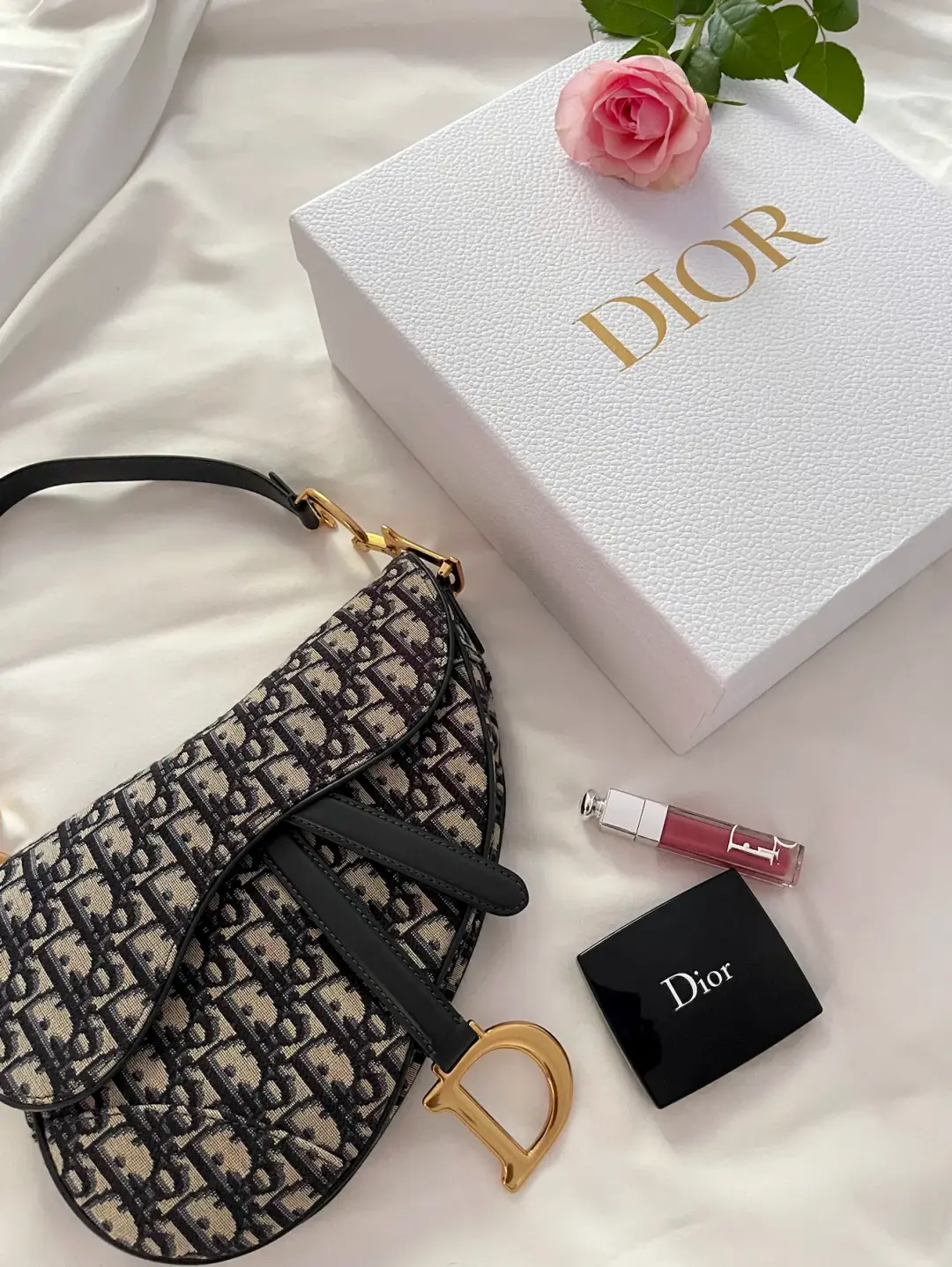 Dior Saddle Blue Oblique Jacquard for rent on The Volte - main image