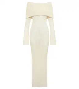 Meshki Marisol Off Shoulder Boucle Maxi Dress Cream Size 3XL / AU 18 for rent on The Volte - image 4