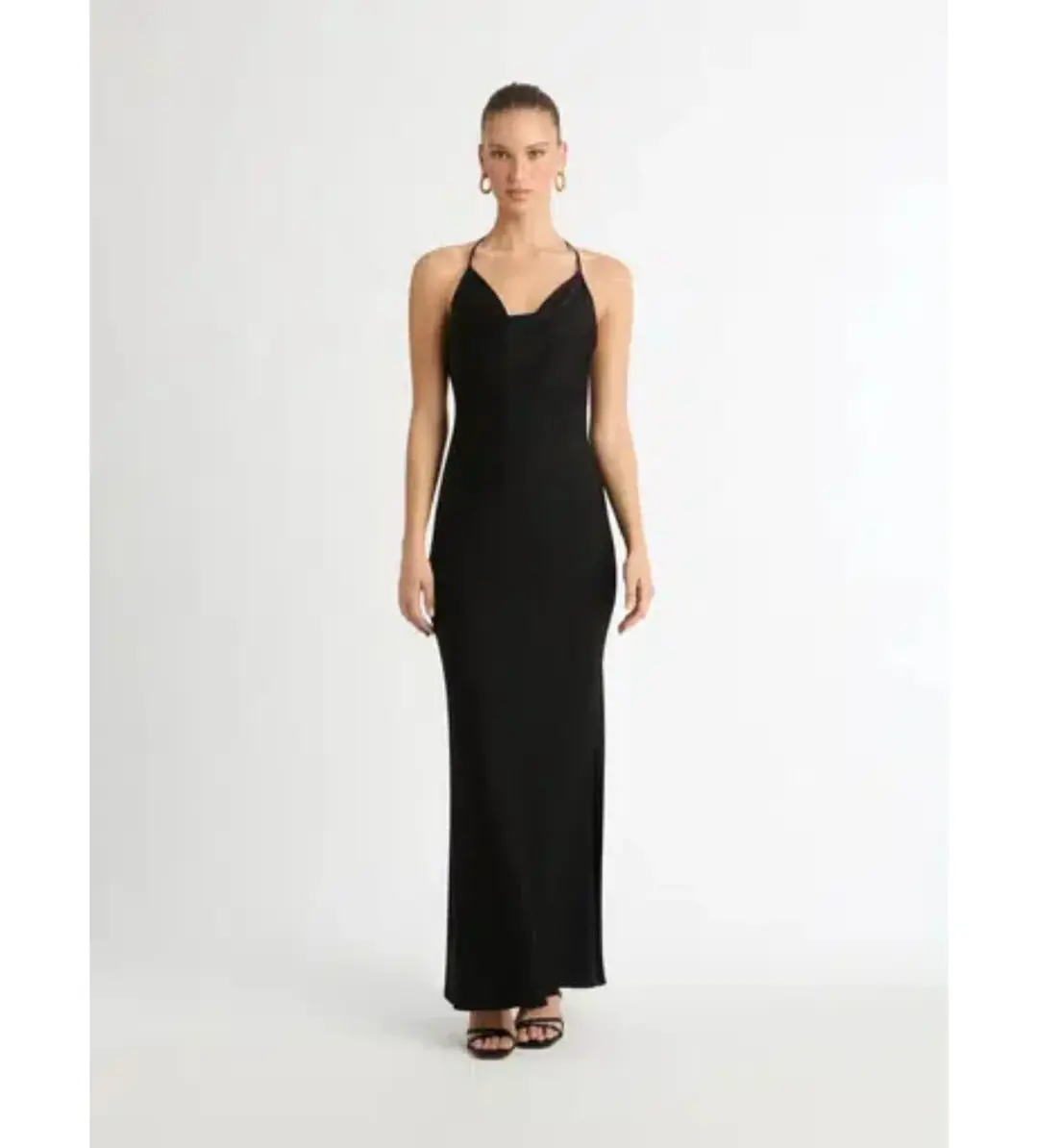 Sheike Ivy Draped Maxi Dress Black Size 10 for rent on The Volte - main image
