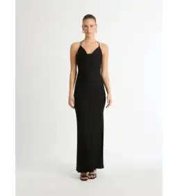 Sheike Ivy Draped Maxi Dress Black Size 10 for rent on The Volte - image 1