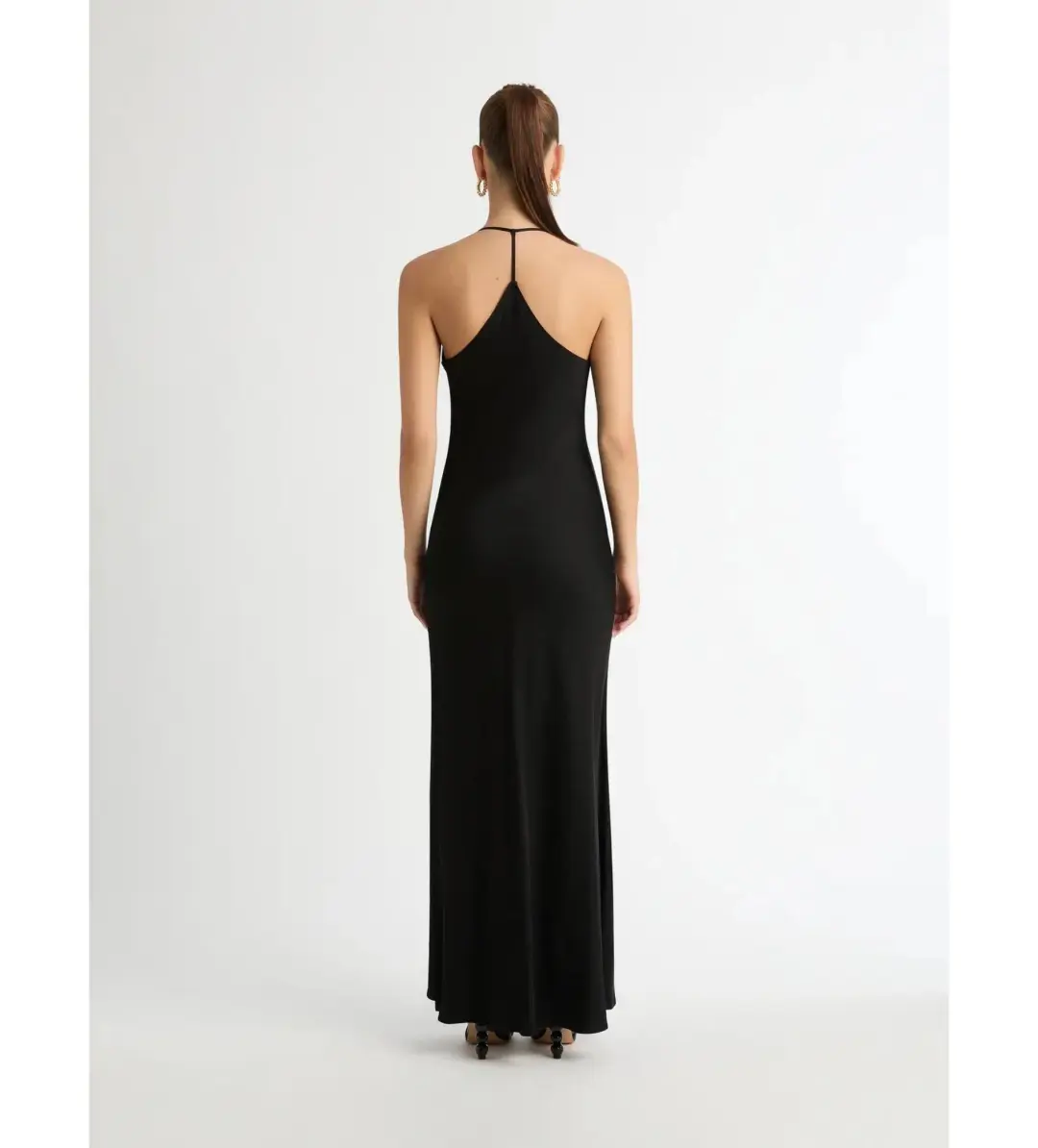 Sheike Ivy Draped Maxi Dress Black Size 10 for rent on The Volte - main image