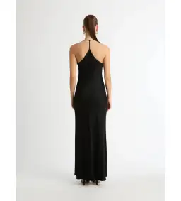 Sheike Ivy Draped Maxi Dress Black Size 10 for rent on The Volte - image 2