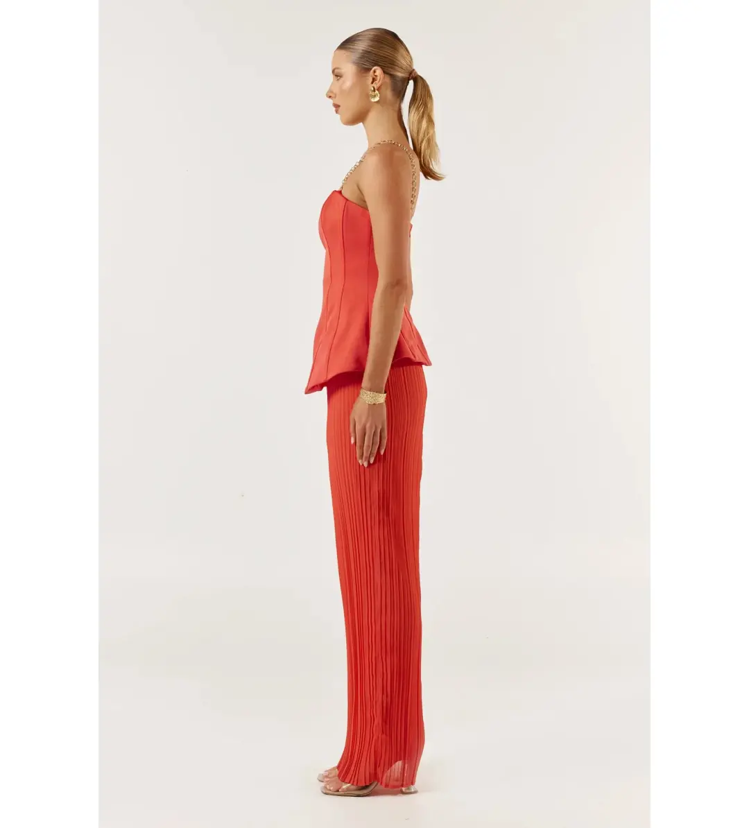 She is OLLÁ Marcelle Maxi Dress Red Size S/AU 8 for rent on The Volte - main image