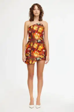 Acler Brookfield Mini Dress Merlot Blossom Size AU 8 for rent on The Volte - image 1