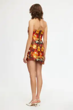 Acler Brookfield Mini Dress Merlot Blossom Size AU 8 for rent on The Volte - image 3