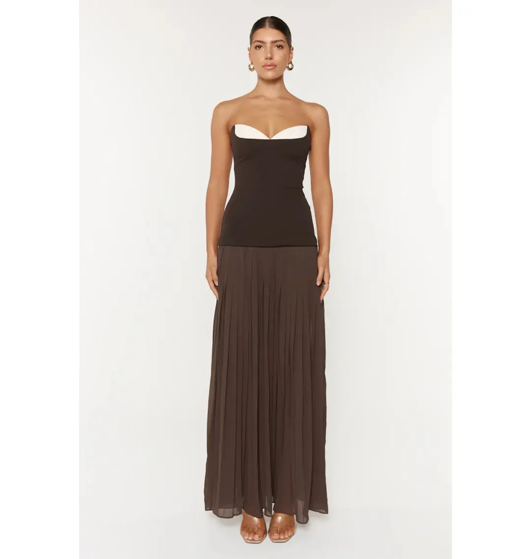 She Is Olla Nicolette Gown in Espresso Size AU 6 for rent on The Volte - main image