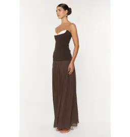 She Is Olla Nicolette Gown in Espresso Size AU 6 for rent on The Volte - image 2