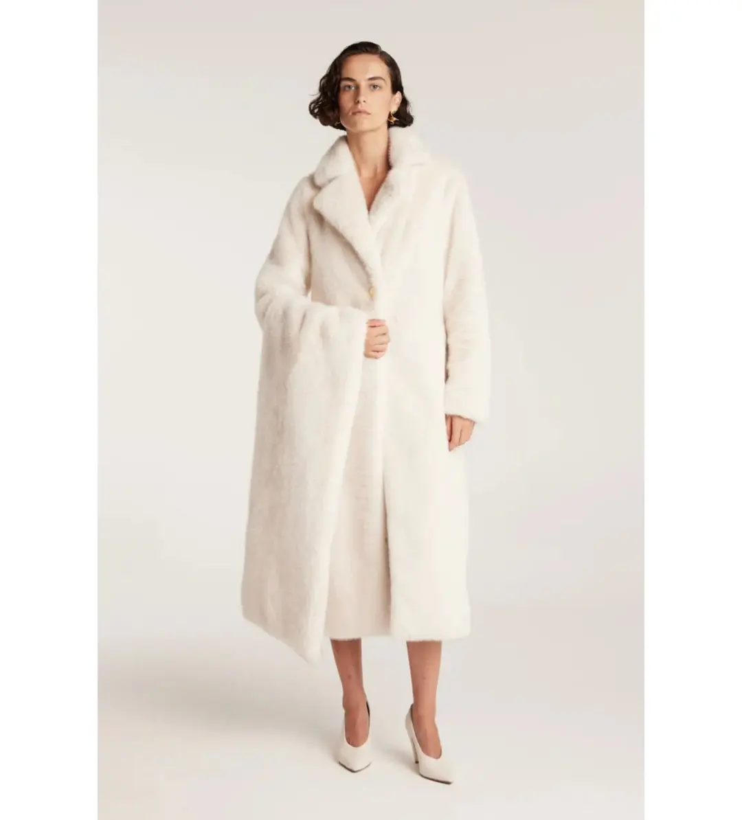 Perri Cutten The Shag Coat Ecru One Size M/AU 10 for rent on The Volte - main image