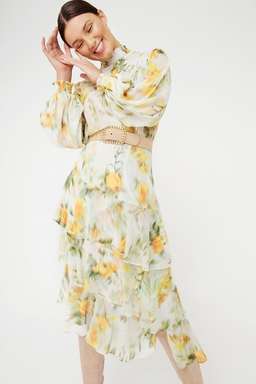 Sheike Blurred Floral Top & Skirt size 8 for rent on The Volte - image 1