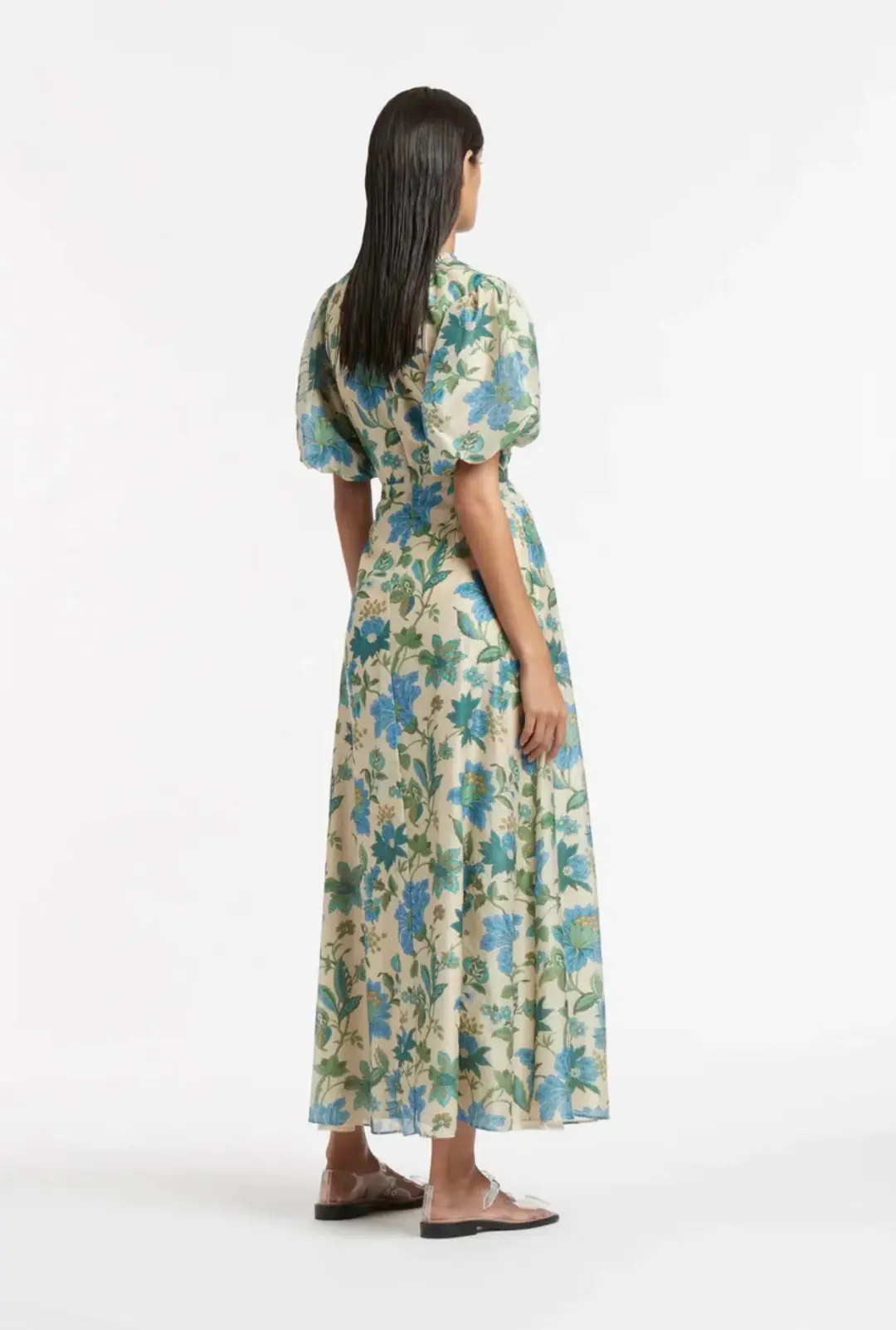 Sir Celia Puff Sleeve Midi Dress in Marguerite Print for rent on The Volte - main image
