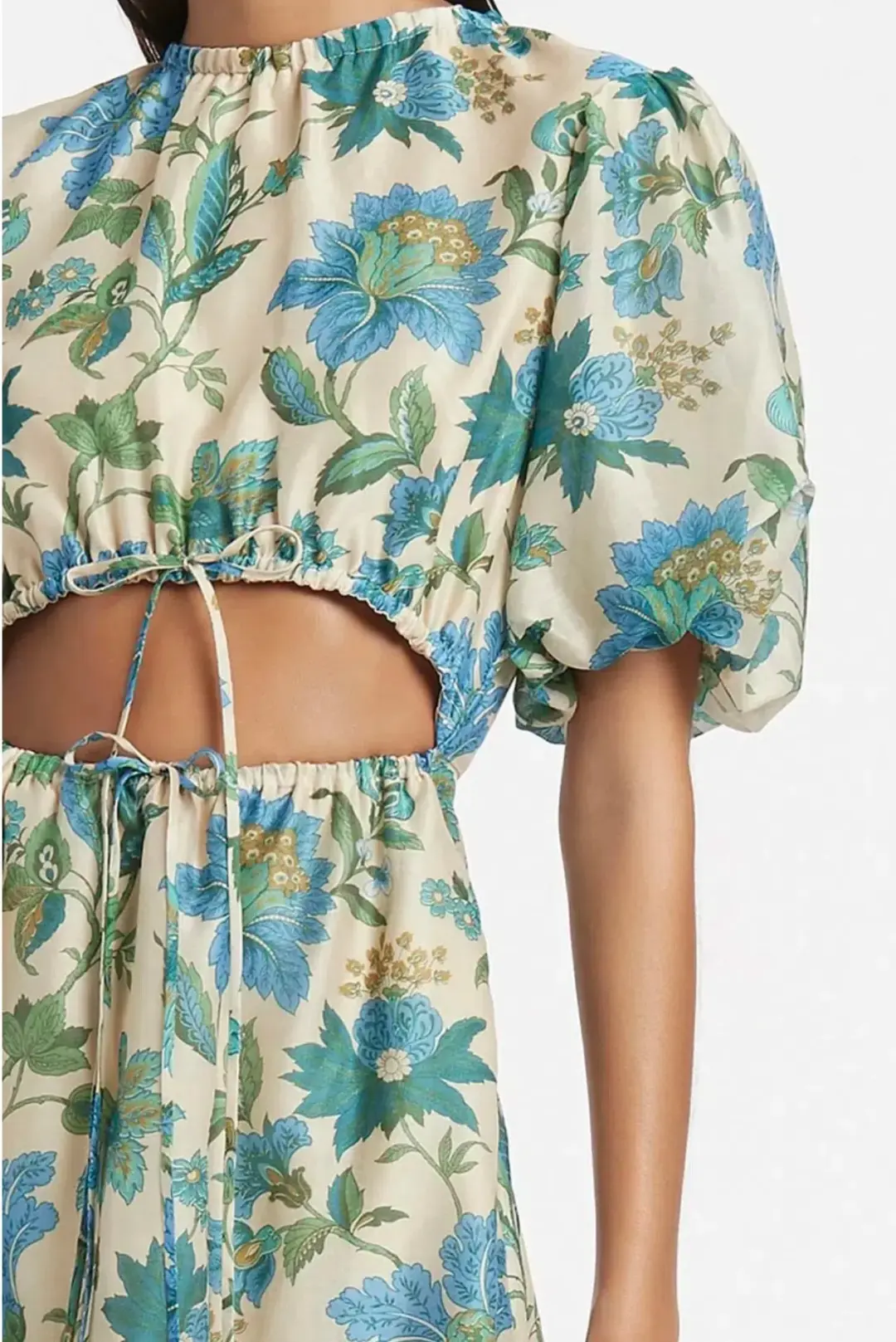 Sir Celia Puff Sleeve Midi Dress in Marguerite Print for rent on The Volte - main image