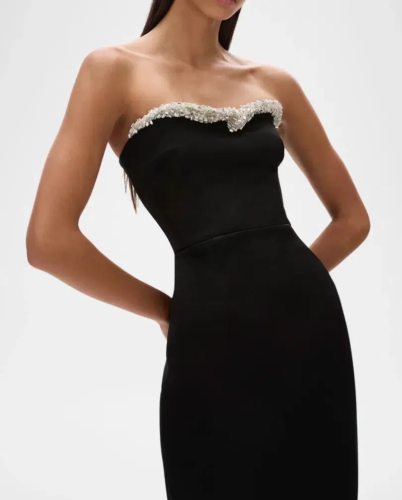 Rachel Gilbert Lorna Dress Gown Midi in Black Size 2 / Size AU 10 for rent on The Volte - main image