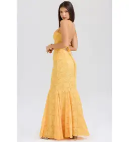House of CB Joan Lace Up Back Maxi Dress Apricot Size XS/AU 6 for rent on The Volte - image 3