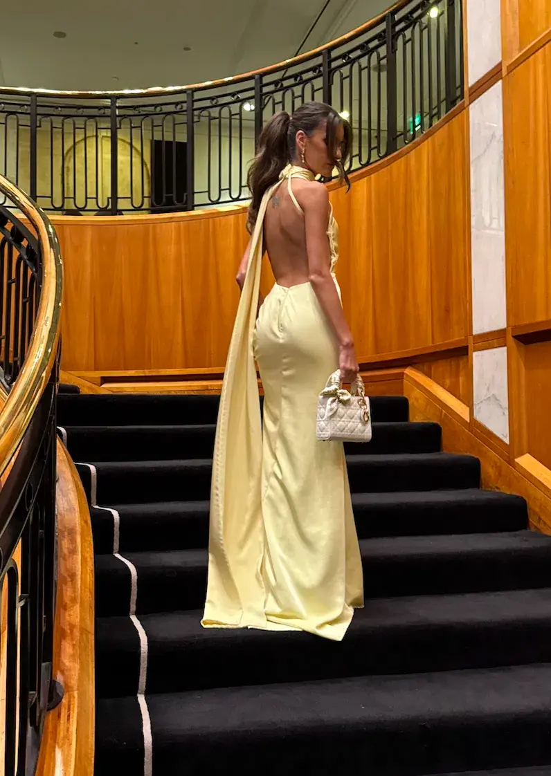 Alamour The Label Gown Custom Yellow Size 4 for rent on The Volte - main image