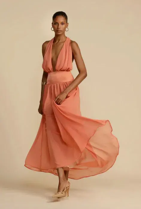 Arcina Ori Serena Maxi Dress Coral Size S / AU 8 for rent on The Volte - main image