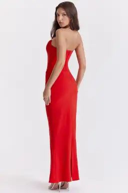 House of CB Tamara Strapless Maxi Dress Cherry Red Size XS / AU 6 for rent on The Volte - image 3
