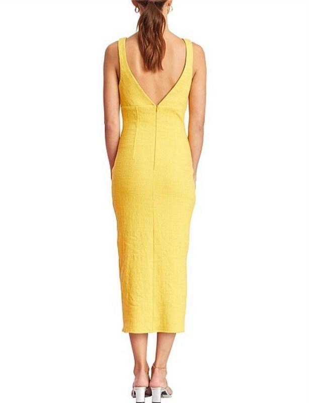 Bec & Bridge Cle'mence Midi Dress Yellow Size 6 for rent on The Volte - main image