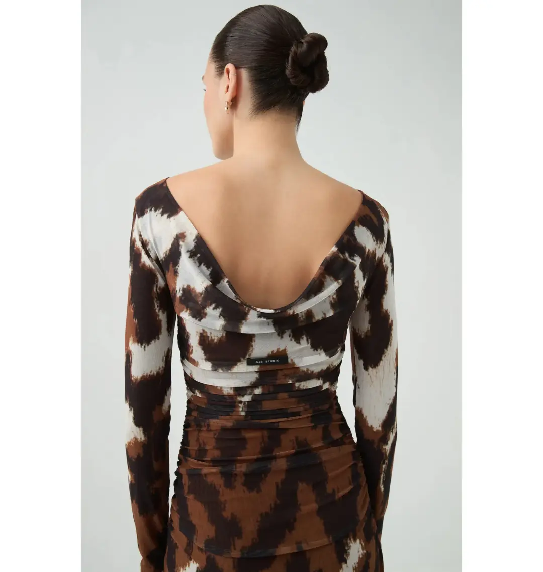Aje Sym Long Sleeve Dress Wild Abstract Size M / AU 10 for rent on The Volte - main image