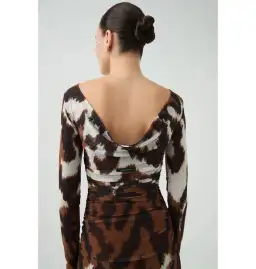 Aje Sym Long Sleeve Dress Wild Abstract Size L / AU 12 for rent on The Volte - image 4