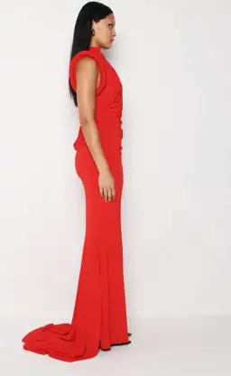 Kourh NEON MAXI DRESS | RED - Size small for rent on The Volte - image 2