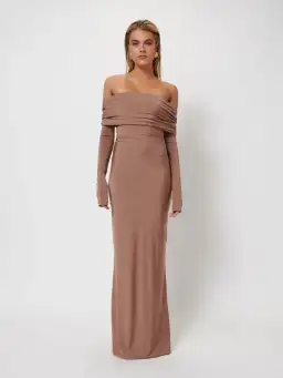 Effie Kats Gwen Gown In Coffee Size S/Au 8 for rent on The Volte - image 1
