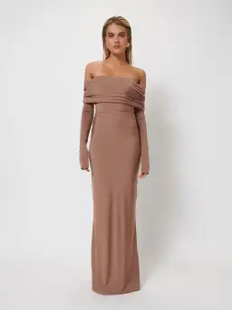 Effie Kats Gwen Gown In Coffee Size S/Au 8 for rent on The Volte - image 4