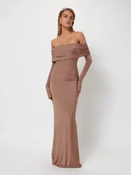 Effie Kats Gwen Gown In Coffee Size S/Au 8 for rent on The Volte - image 2