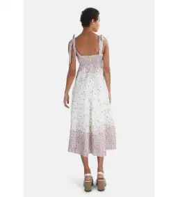 Zimmermann Linen Carnaby Tie Shoulder Midi Dress in white Size AU 6 for rent on The Volte - image 5