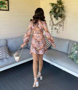 Zimmermann Botanica Chevron Mini Dress Chevron Paisley Size 6 for rent on The Volte - image 3