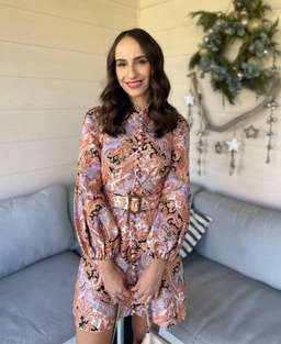 Zimmermann Botanica Chevron Mini Dress Chevron Paisley Size 6 for rent on The Volte - image 2