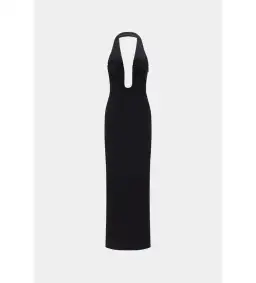 Misha Alusia Stretch Twill Maxi Dress in Black Size 8 for rent on The Volte - image 5