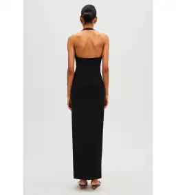 Misha Alusia Stretch Twill Maxi Dress in Black Size 8 for rent on The Volte - image 4